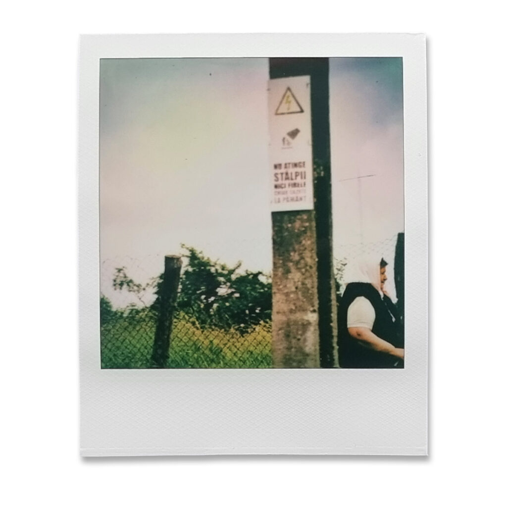 Frau am Zaun, Polaroid aus Zäune